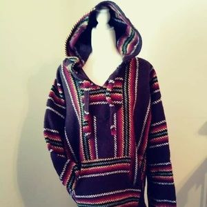 Dark Brown with Multi Colored Stripes Baja Style H